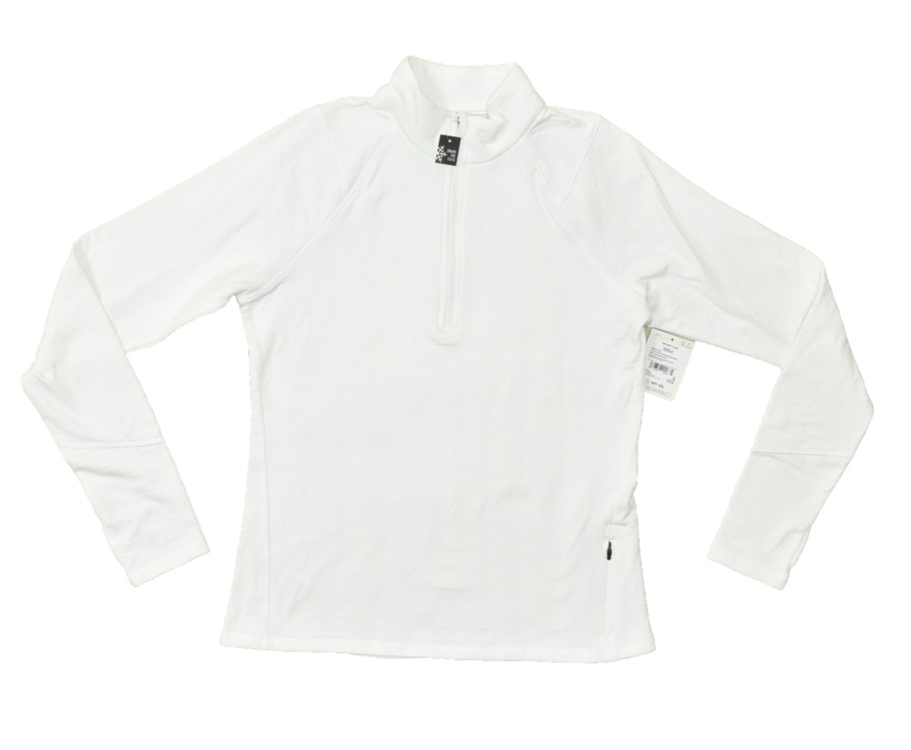 DSG Women's 1/4 Zip Pullover Pure White Mock Neck Athletic Top Size M NEW